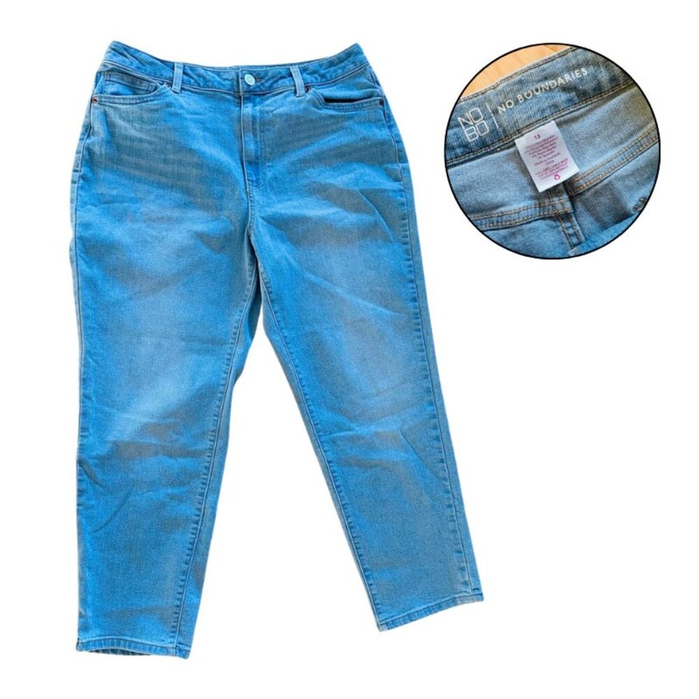No Boundaries Women's Jeans Size 13 Light Wash High Rise Cropped